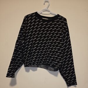 Zara Black and White Logo Sweater
